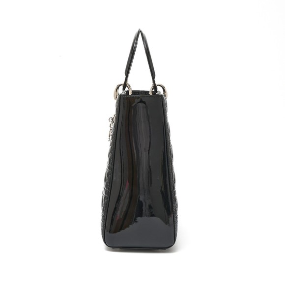 Dior Lady Enamel  Christian Black  Cannage Handbag - Picture 1 of 9